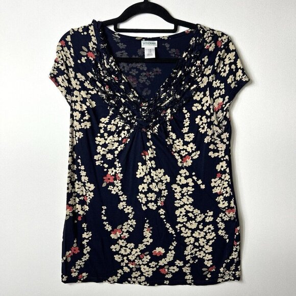 Lot Of 2 Motherhood Maternity Floral Tops Women’s Size Medium - Picture 9 of 14